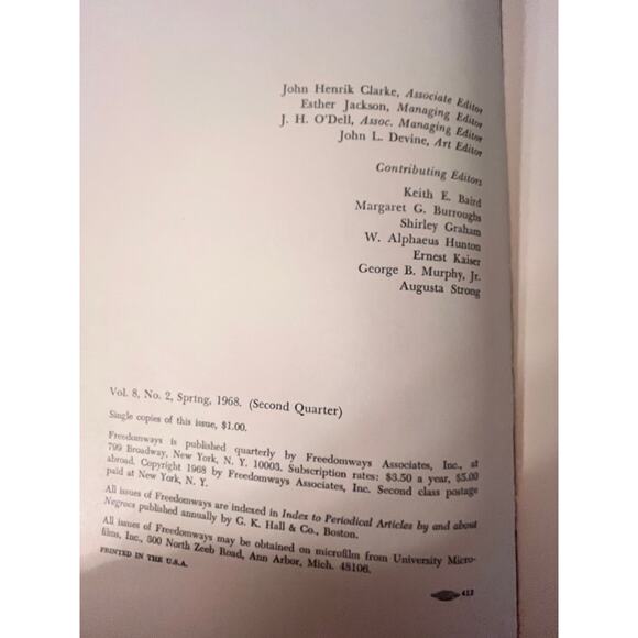 Freedomways, Vol. 8, No. 2 (Spring 1968) Vintage collectible - Picture 5 of 11